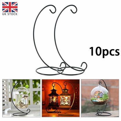10PCS Metal Plant Pot Flower Bauble Holder Ornament Hanging Display Stand Hanger